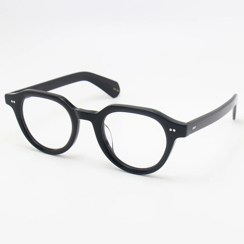 Black Mask Unisex Full Rim Round Acetate Eyeglasses Fuz 4