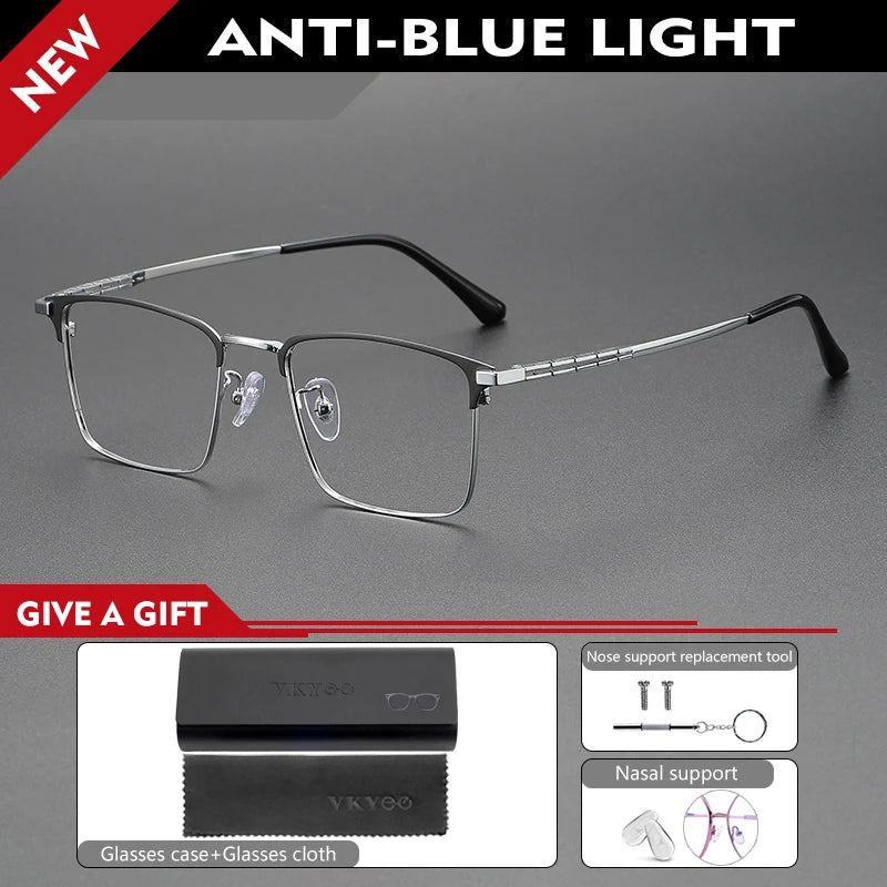 Vicky Men's Full Rim Square Titanium Reading Glasses 90271