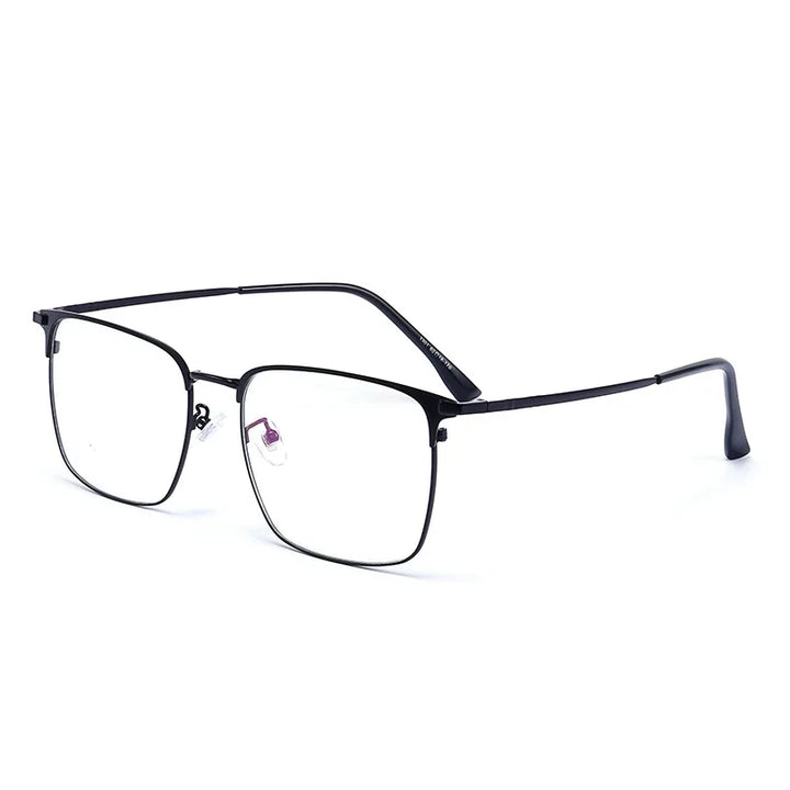 Hdcrafter Men's Full Rim Large Square Titanium 160mm Eyeglasses 3301 Full Rim Hdcrafter Eyeglasses black  