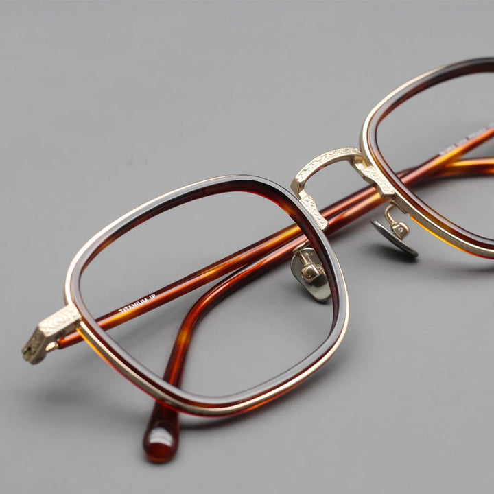Blackmask Unisex Full Rim Square Titanium Eyeglasses BM-N043