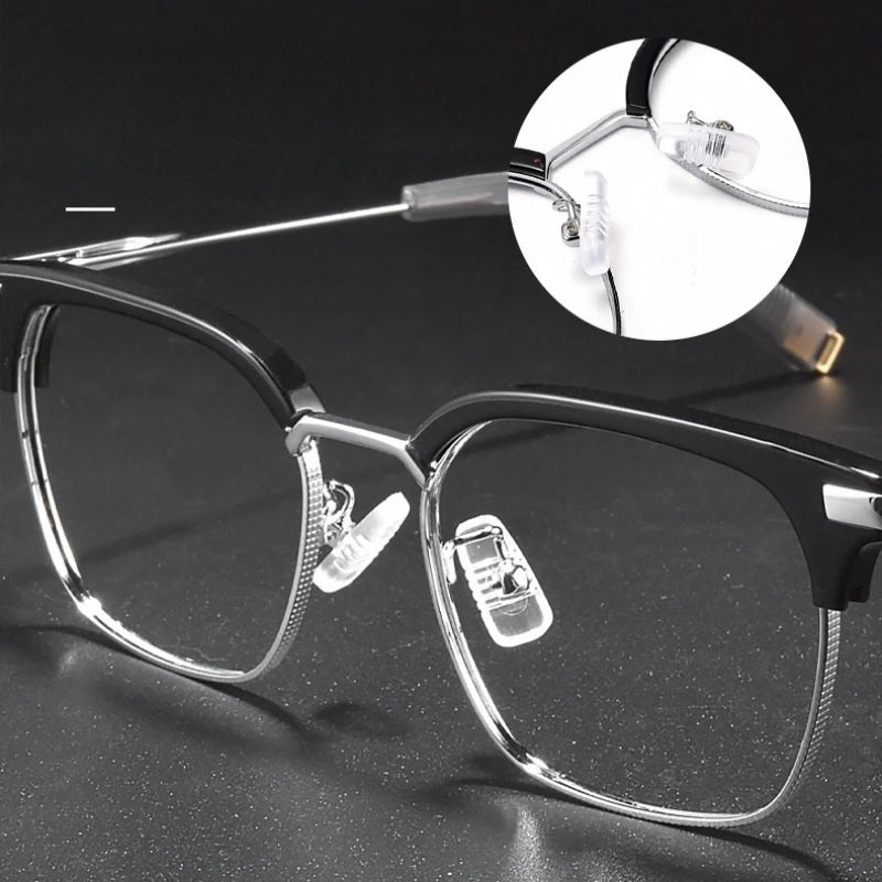 Yimaruili Men's Full Rim Square Titanium Acetate Eyeglasses Y107 Full Rim Yimaruili Eyeglasses   