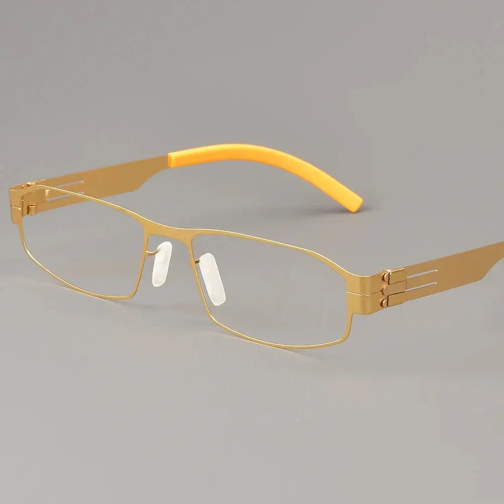 Bobbie 543018 Unisex 138mm Full Rim Square Stainless Steel Frames FuzWeb