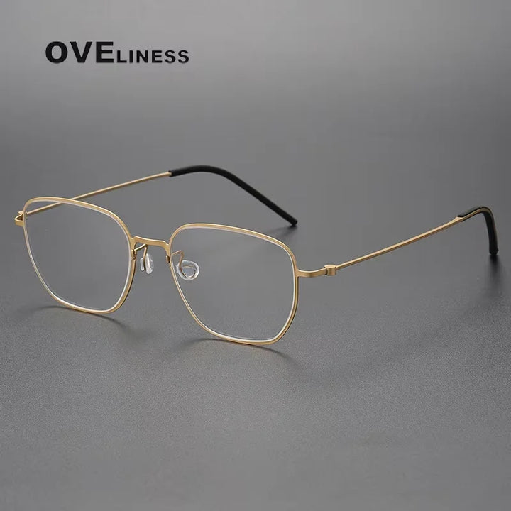 Oveliness Unisex Full Rim Polygon Square Titanium Eyeglasses 55274