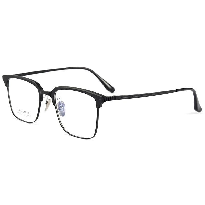 Handoer Men's Full Rim Square Titanium Acetate Eyeglasses 9201 Full Rim Handoer black  