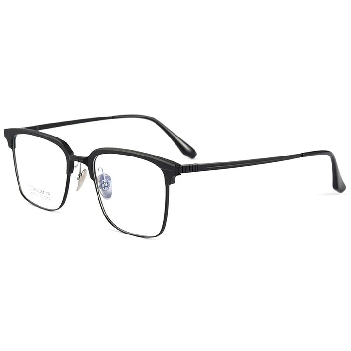 Handoer Women's Full Rim Square Brow Line Titanium Eyeglasses 99201 Full Rim Handoer black