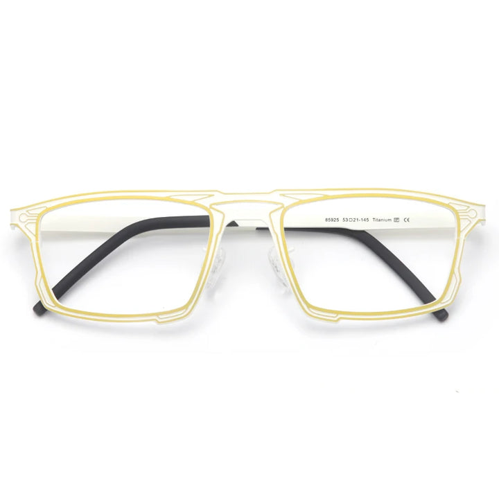 Muzz 8582 men's rectangle pure titanium prescription eyeglasses — view 4