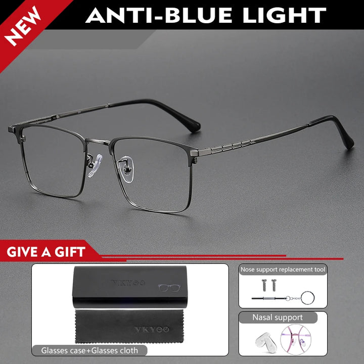 Vicky Men's Full Rim Square Titanium Reading Glasses 90271