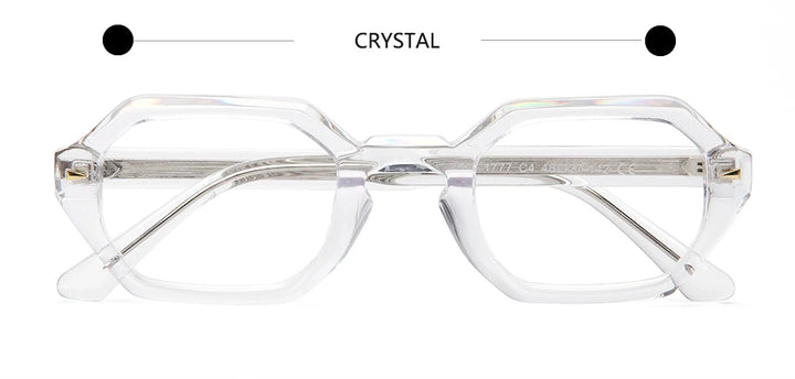 Esnbie Unisex Full Rim Hexagon Acetate Eyeglasses 241777