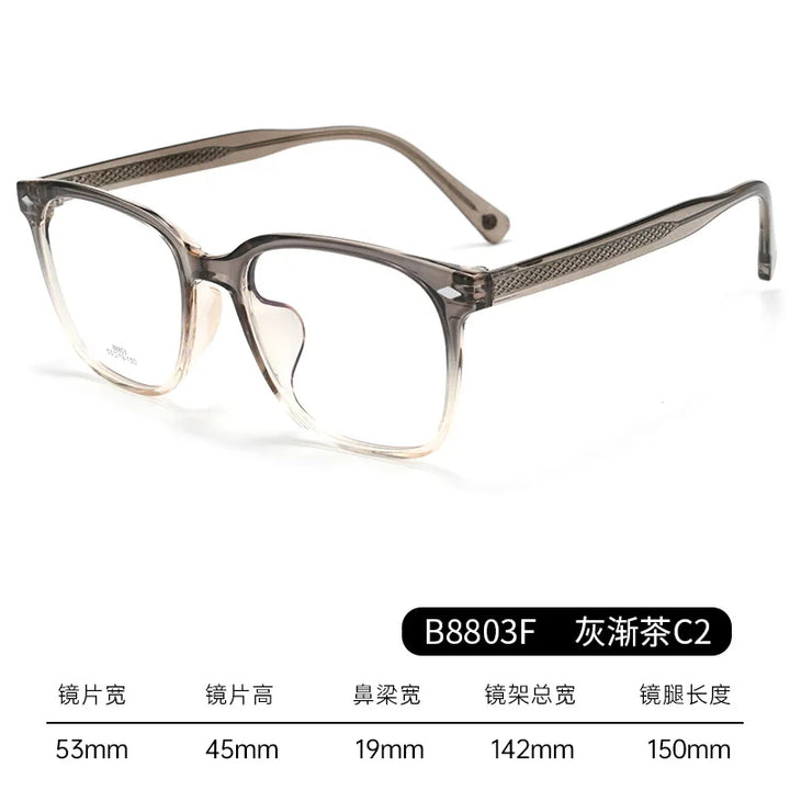 CCspace Unisex Full Rim Square Brow Line Acetate Alloy Eyeglasses 314960