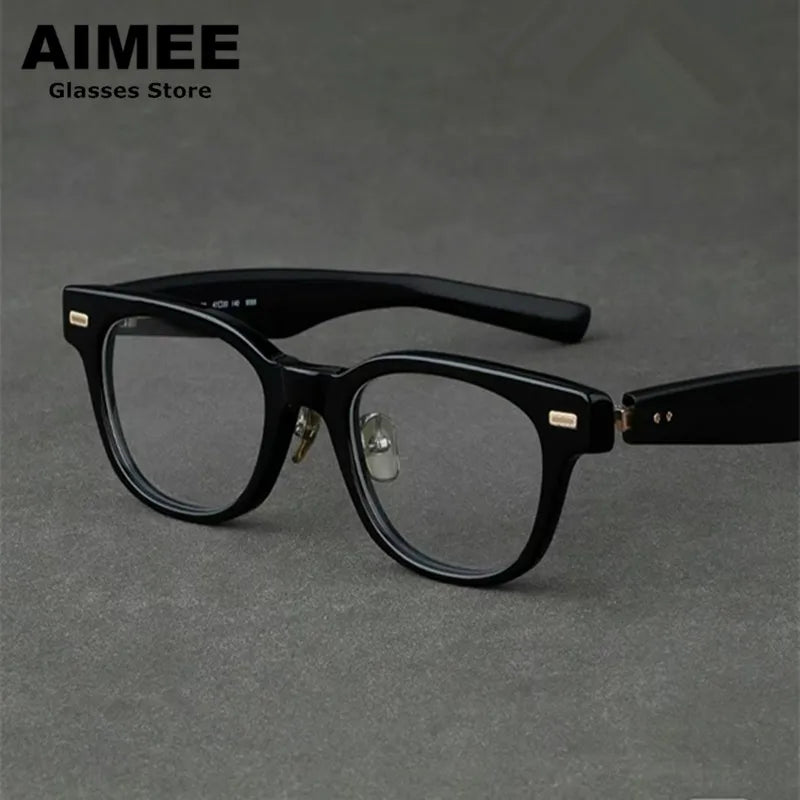 Aimee Unisex Full Rim Square Titanium Acetate Eyeglasses 14152 Full Rim Aimee   