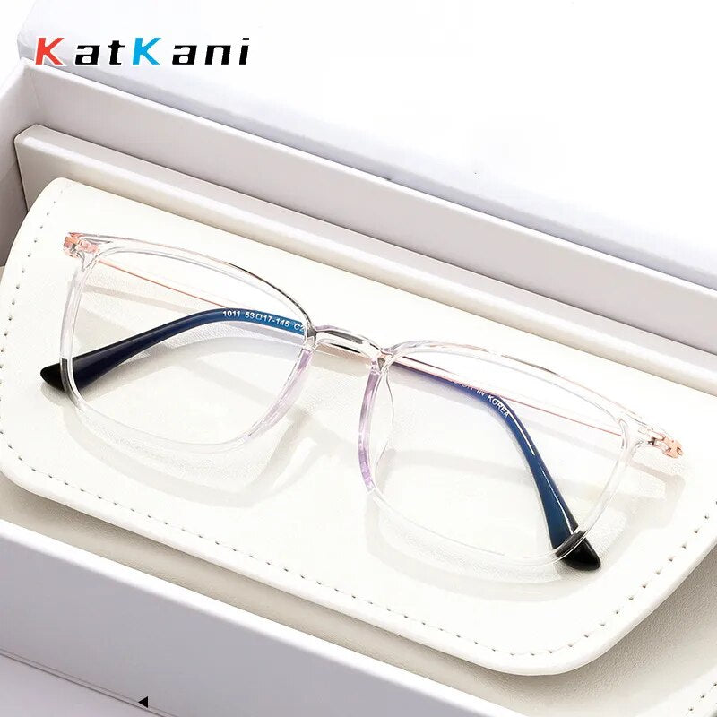 KatKani Unisex Full Rim Square Tr 90 Alloy Eyeglasses 1011 Full Rim KatKani Eyeglasses   