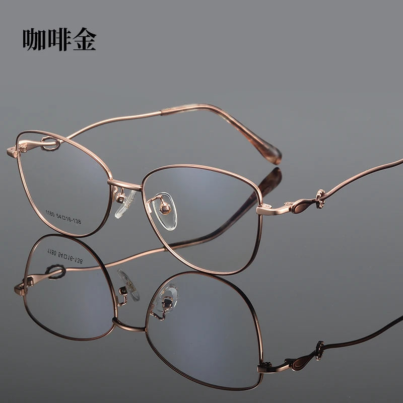 Bclear Women's Full Rim Square Cat Eye Alloy Eyeglasses 61180