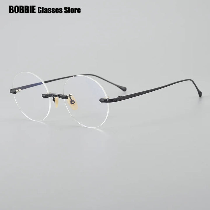 Bobbie Women's Rimless Round Oval Titanium Eyeglasses 935925
