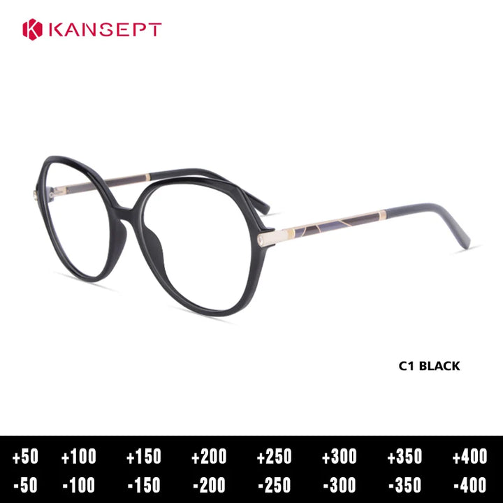 Kansept Women's Full Rim Oval Square Tr 90 Alloy Reading Glasses 712076