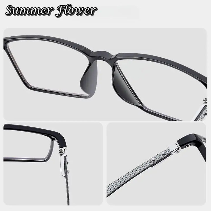 Summer Flower Women's Full Rim Square Tr 90 Titanium Eyeglasses 61135