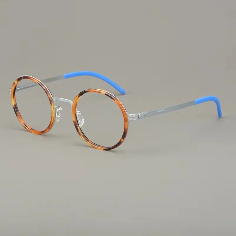 Bobbie Women's Full Rim Round Screwless Hinge Steel Eyeglasses 204548