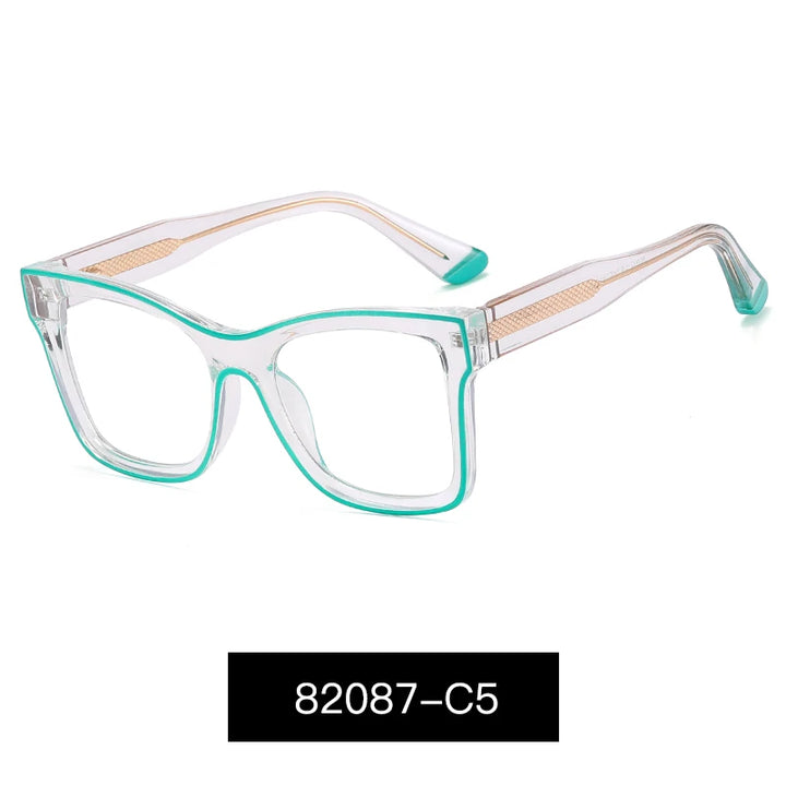 Handoer Women's Full Rim Square Cat Eye Tr 90 Alloy Eyeglasses 82087