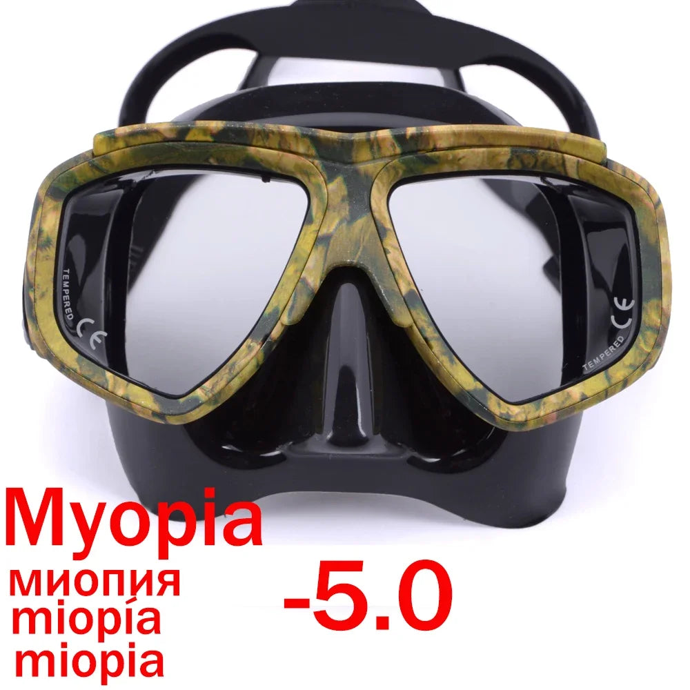 Aleefa Unisex Goggle Pc Silicone Tempered Glass Myopia Swim Mask 64923