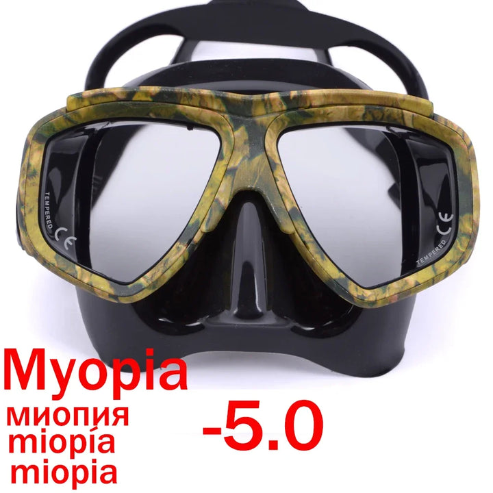 Aleefa Unisex Goggle Pc Silicone Tempered Glass Myopia Swim Mask 64923