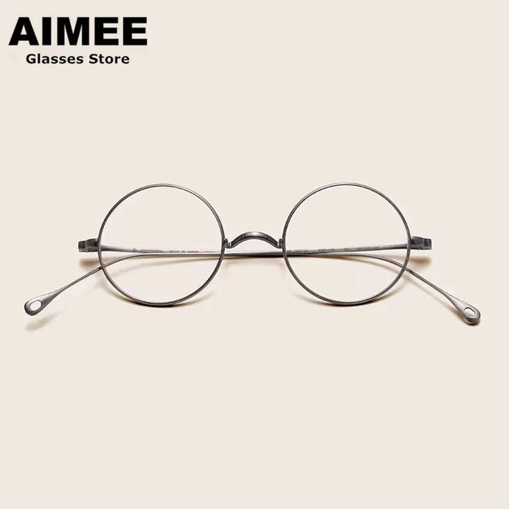 Aimee Unisex Full Rim Small Round Titanium Eyeglasses 11136 Full Rim Aimee   