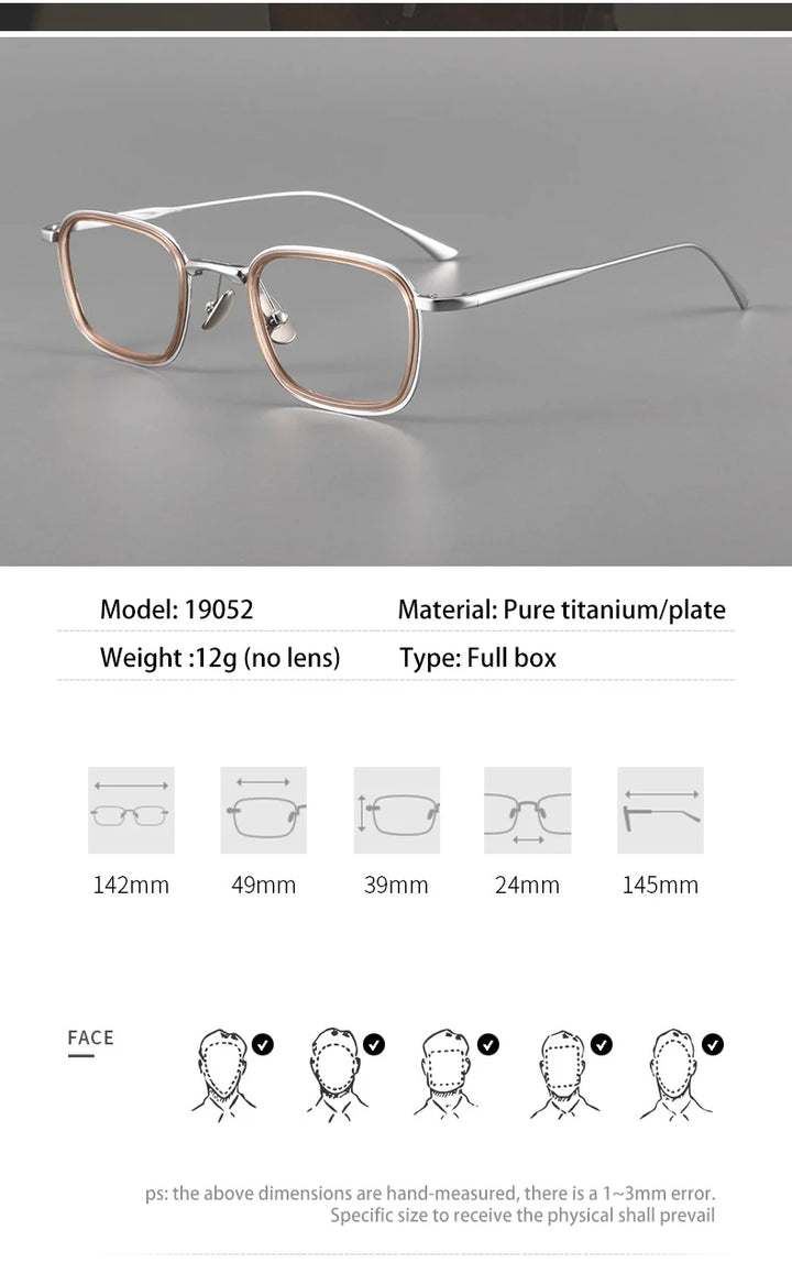 Vicky Unisex Full Rim Square Titanium Acetate Reading Glasses 19052 Reading Glasses Vicky   