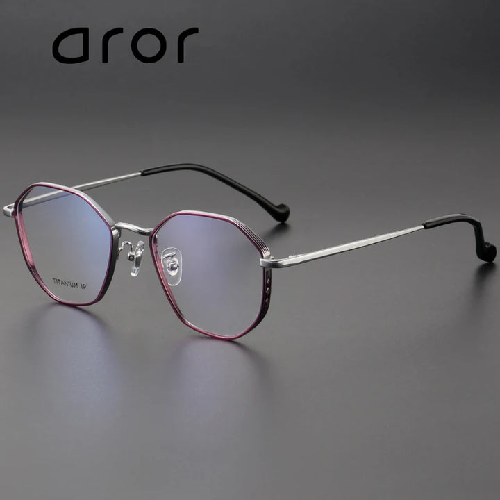 Aror Unisex Full Rim Polygon Oval Titanium Eyeglasses 610032