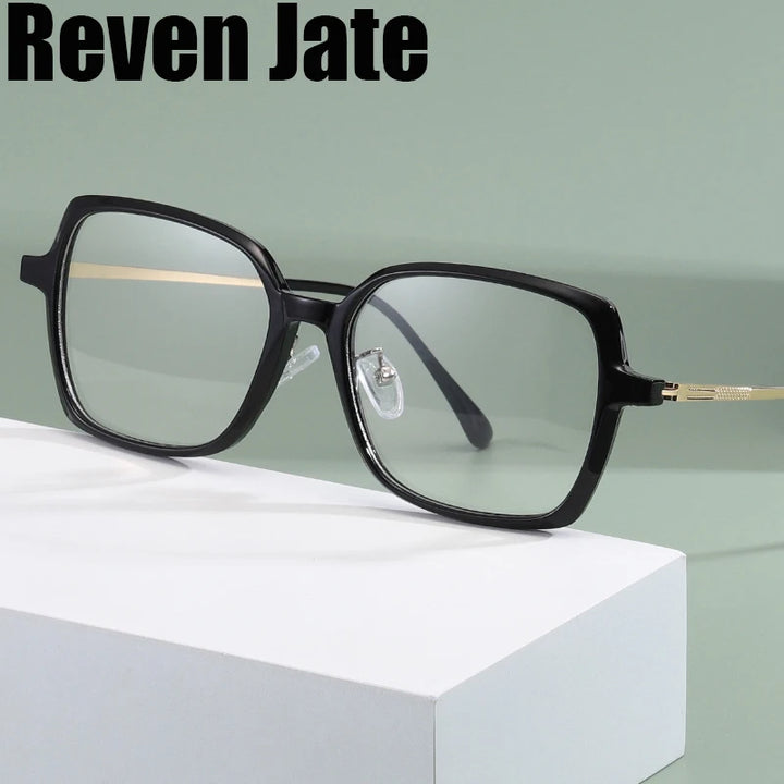Reven Jate Women's Full Rim Square Tr 90 Alloy Eyeglasses 81286