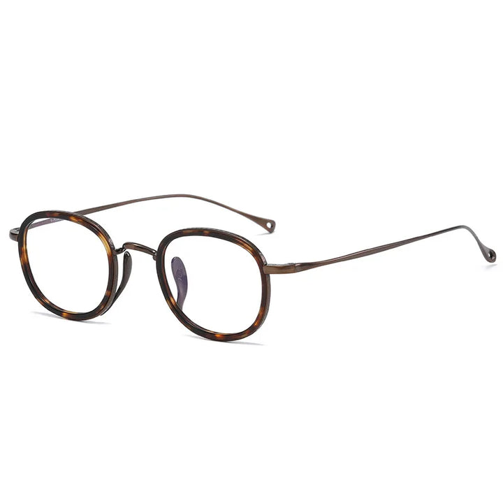 Aimee Unisex Full Rim Square Oval Titanium Acetate Eyeglasses 1173 Full Rim Aimee Tortoise  