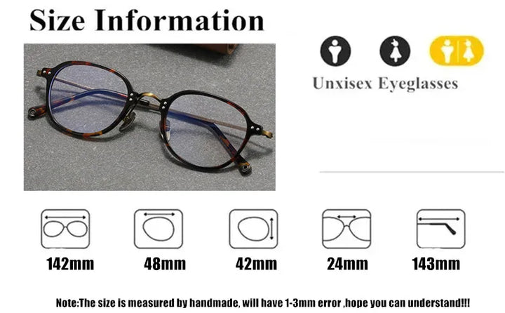 Aimee Unisex Full Rim Round Titanium Acetate Eyeglasses 742270