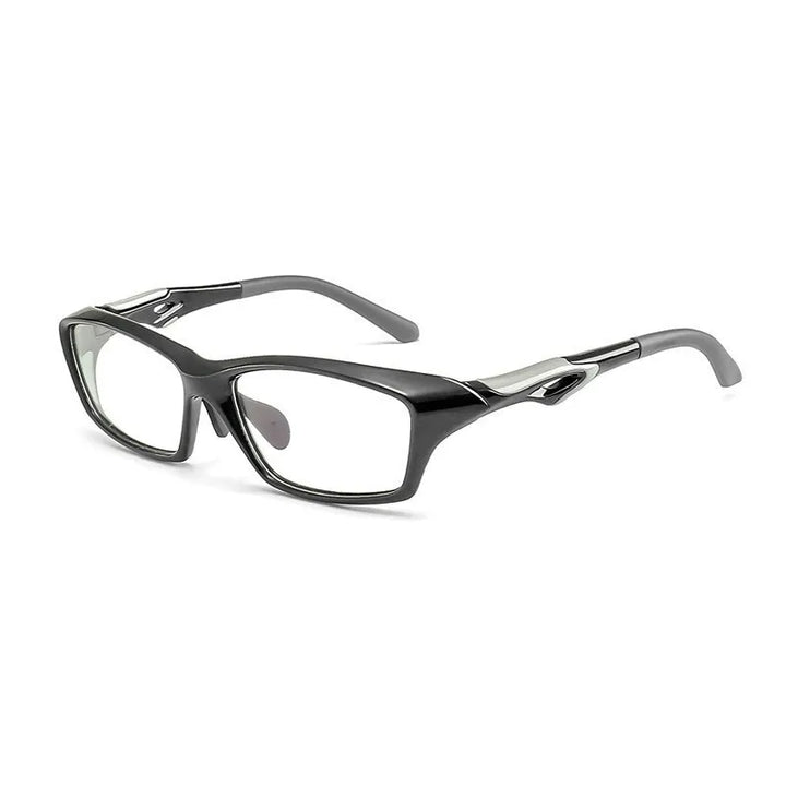 Brightzone Unisex Full Rim Square Tr 90 Ultem Sport Eyeglasses 71497 Full Rim Brightzone Black SilverGray