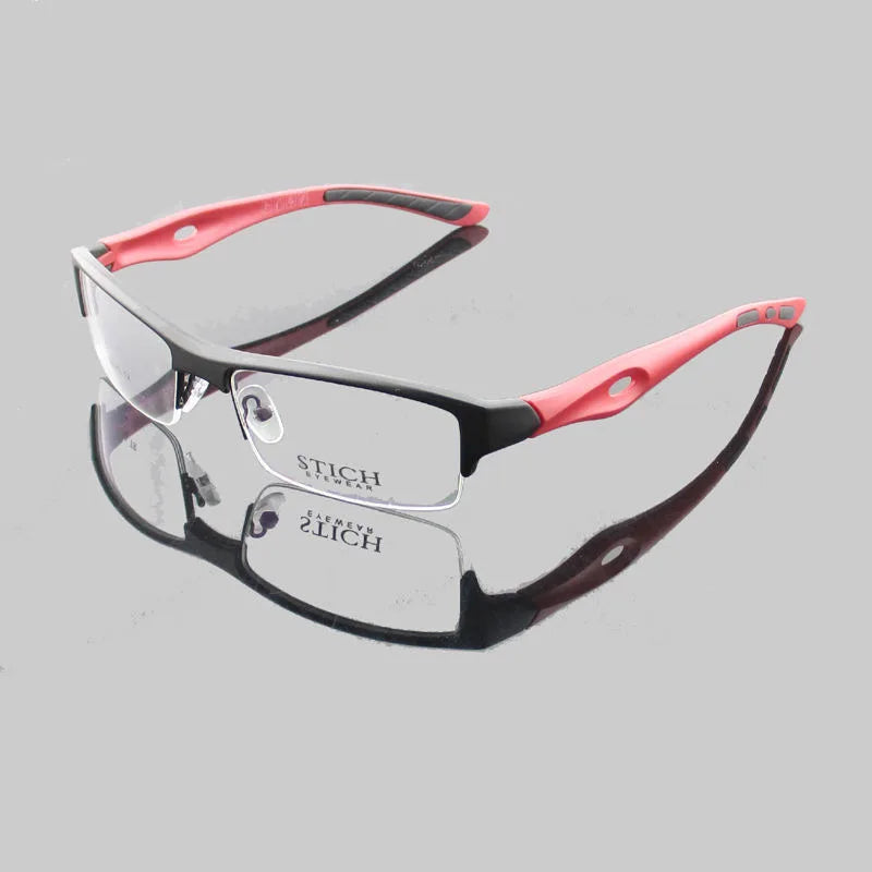 Cubojue Women's Semi Rim Square Tr 90 Titanium Reading Glasses 54136
