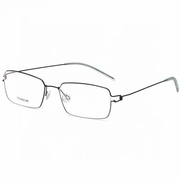 Aimee Men's Full Rim Square Screwless Titanium Eyeglasses 20913 Full Rim Aimee   