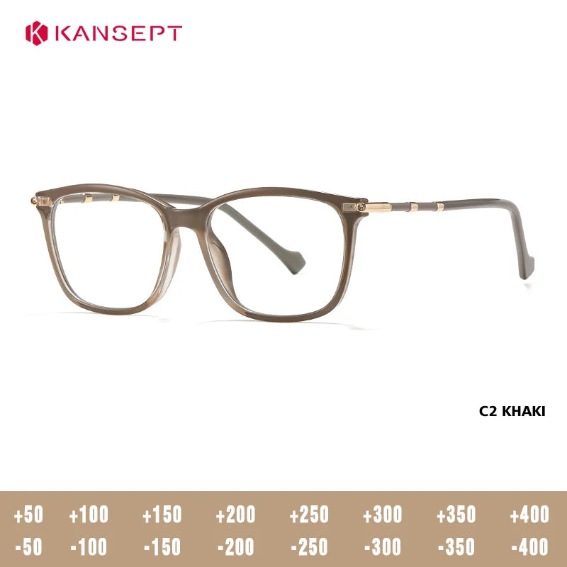 Kansept Women's Full Rim Square Tr 90 Alloy Reading Glasses 427001