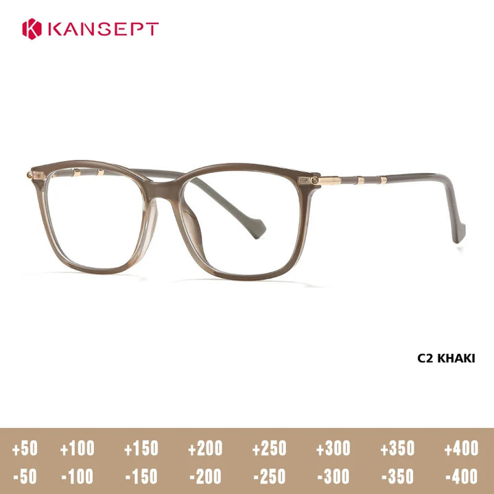 Kansept Women's Full Rim Square Tr 90 Alloy Reading Glasses 427001