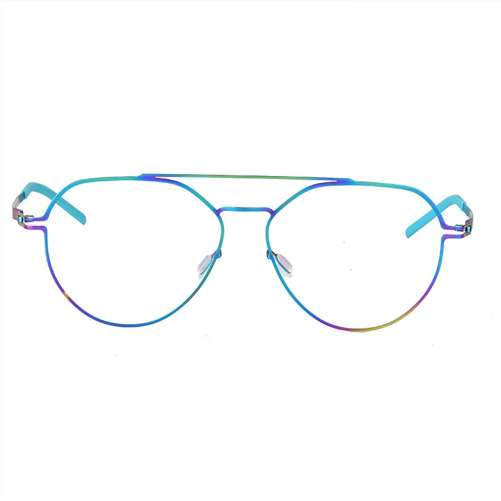 Bobbie Unisex Full Rim Oval Double Bridge Steel Eyeglasses 571448