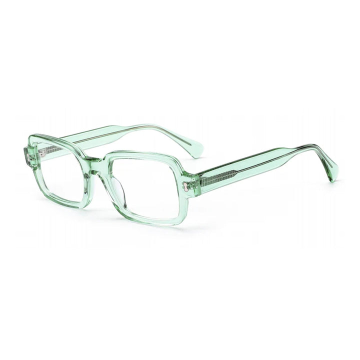 Gatenac Unisex Full Rim Square Acetate Eyeglasses Gxyj-1179 Full Rim Gatenac Green  