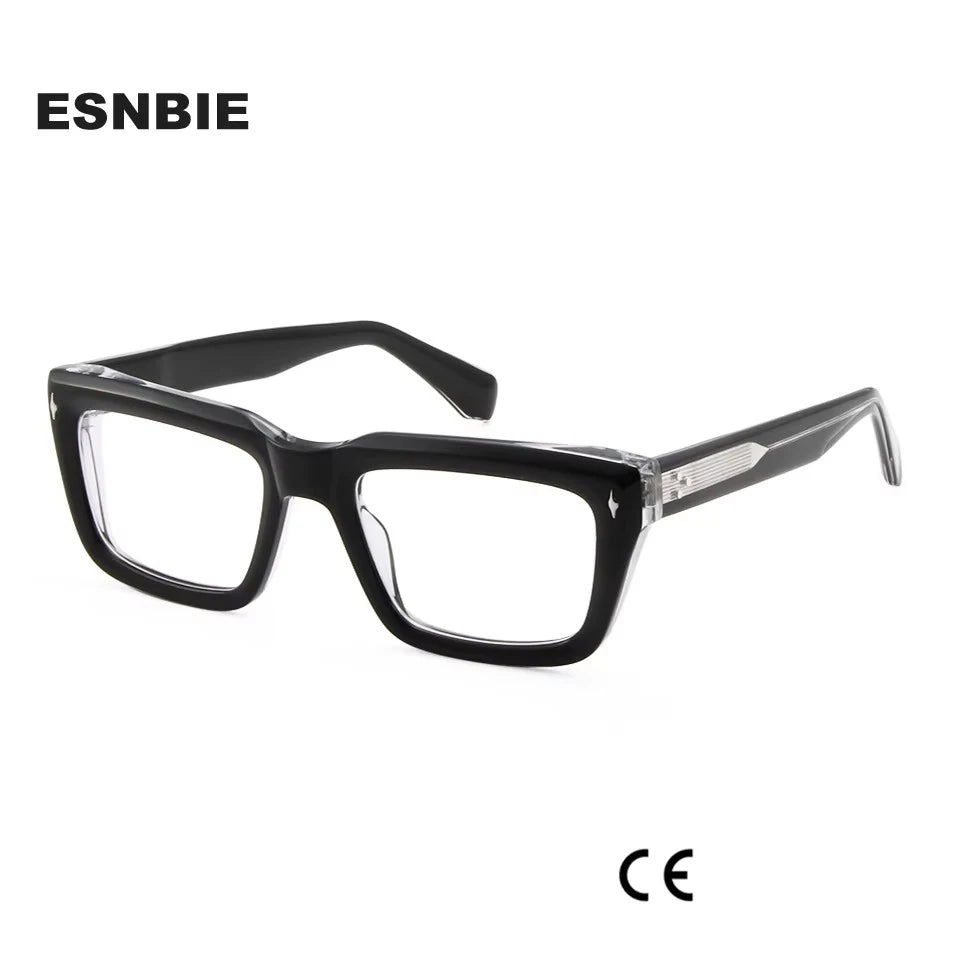 Esnbie Unisex Full Rim Square Acetate Eyeglasses 1-407-1 - view 2