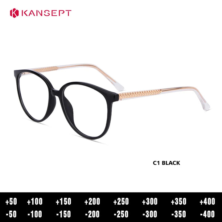 Kansept Women's Full Rim Oval Square Tr 90 Alloy Reading Glasses 25006