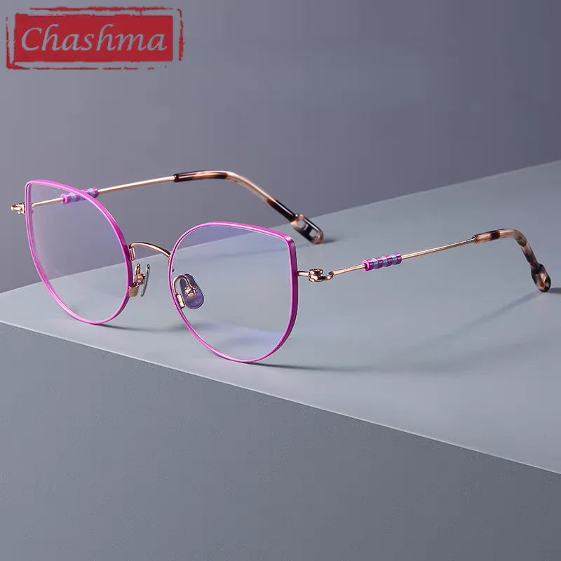 Chashma Women's Full Rim Cat Eye Acetate Titanium Eyeglasses 771001