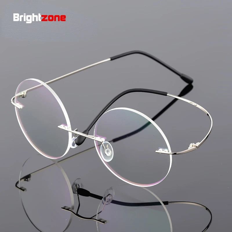 Brightzone Women's Rimless Round Titanium Alloy Eyeglasses 71220 Rimless Brightzone