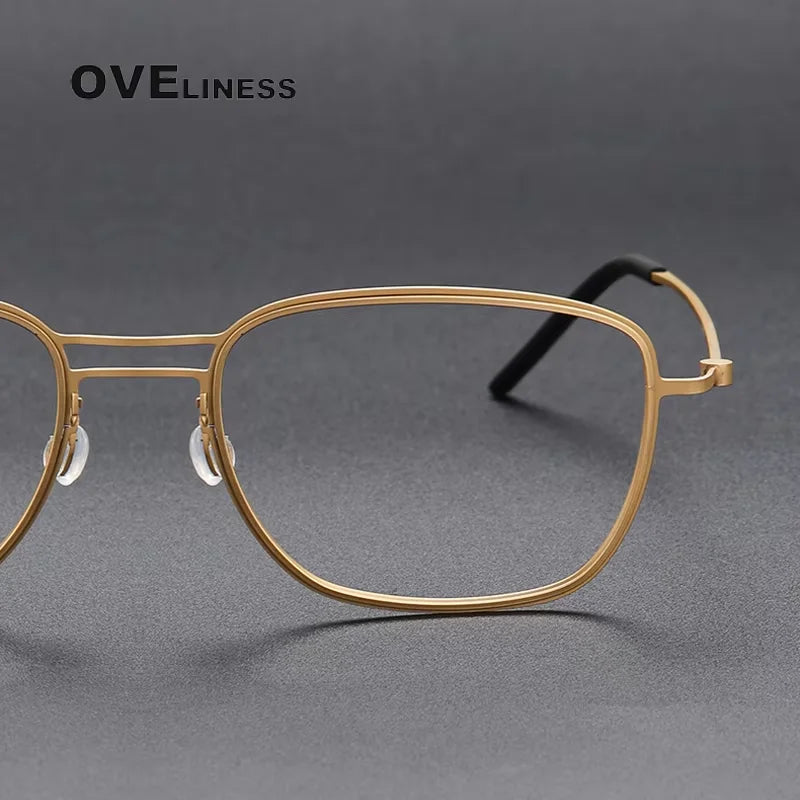 Oveliness Unisex Full Rim Square Double Bridge Titanium Eyeglasses 5524 Full Rim Oveliness   