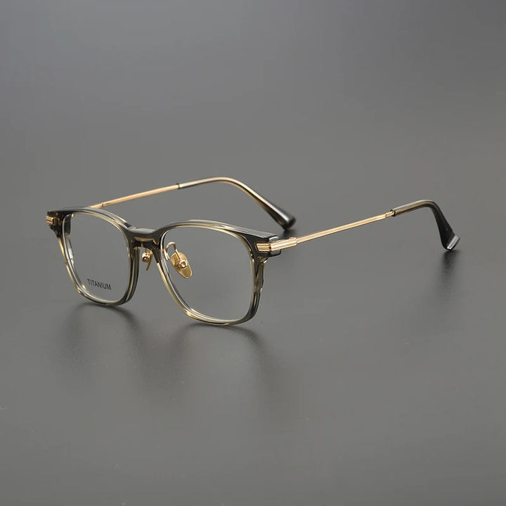 Nobler Unisex Full Rim Square Acetate Titanium Eyeglasses M142 Full Rim Nobler C12  