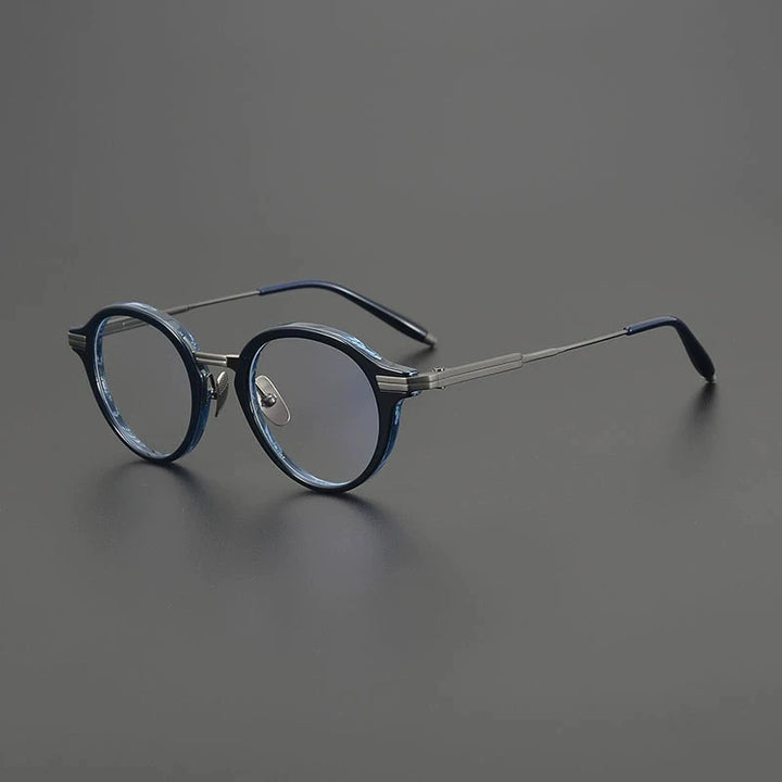 Gatenac Unisex Full Rim Oval Round Acetate Titanium Eyeglasses G9828