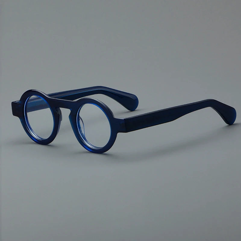 Hewei Unisex Full Rim Round Acetate Eyeglasses 882218 Full Rim Hewei blue  