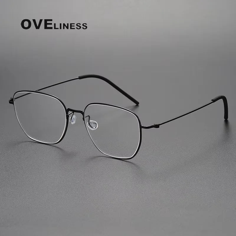 Oveliness Unisex Full Rim Polygon Square Titanium Eyeglasses 55274