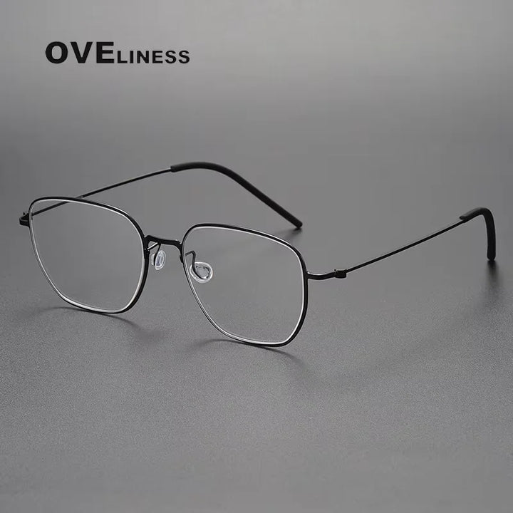 Oveliness Unisex Full Rim Polygon Square Titanium Eyeglasses 55274