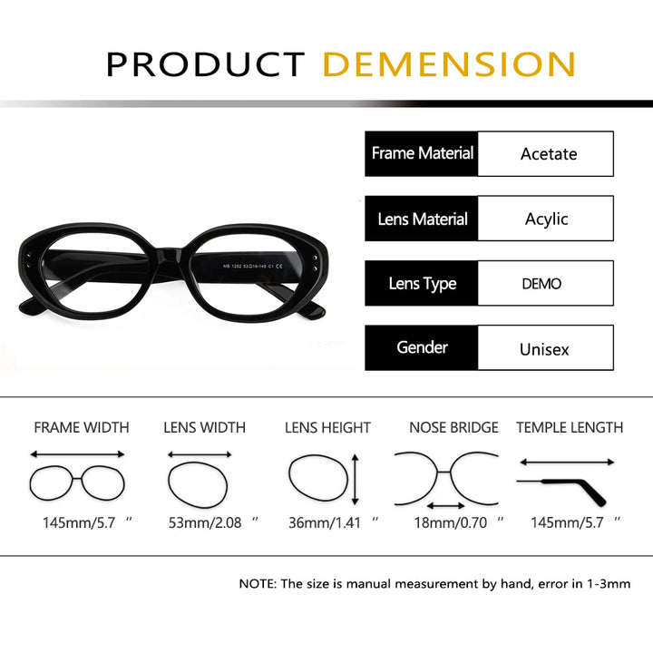 Esnbie Women Full Rim Cat Eye Acetate Eyeglasses Fuz 16