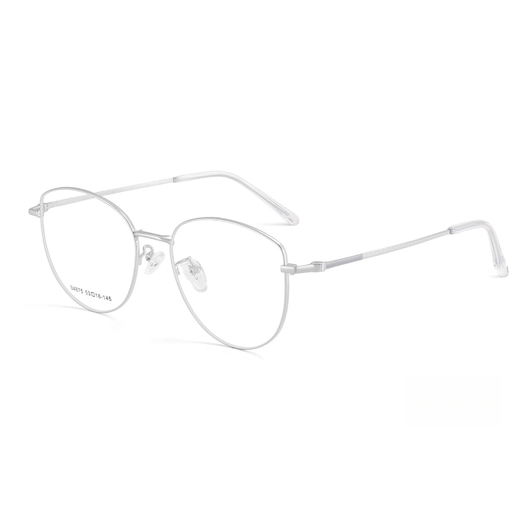 Yimaruili Women's Full Rim Oval Cat Eye Alloy Eyeglasses 34875