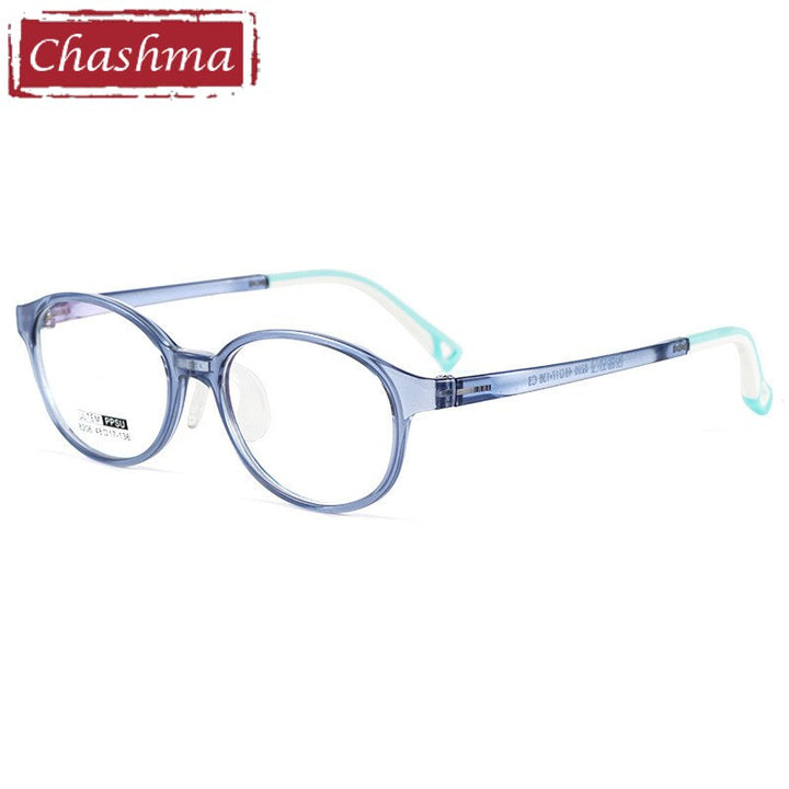 Chashma Unisex Children's Full Rim Oval Tr 90 Titanium Eyeglasses 8206 Full Rim Chashma Blue  