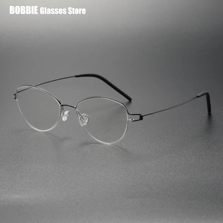 Bobbie Women's Full Rim Oval Cat Eye Titanium Eyeglasses 405017